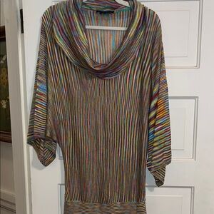 Vertigo Paris Multicolor Striped Cowl Neck Sweater
